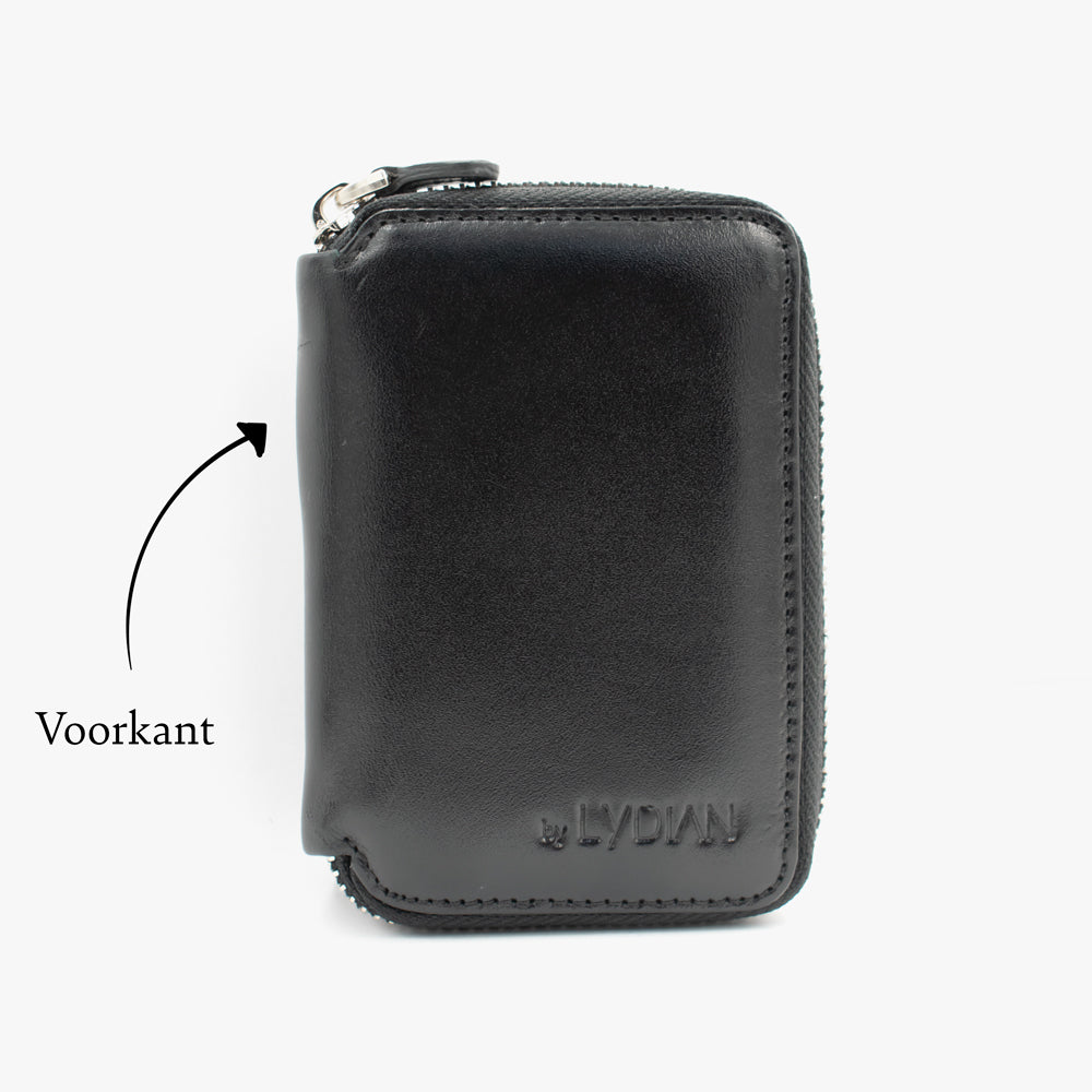 Portefeuille unisexe en cuir noir avec nom BLW796-S