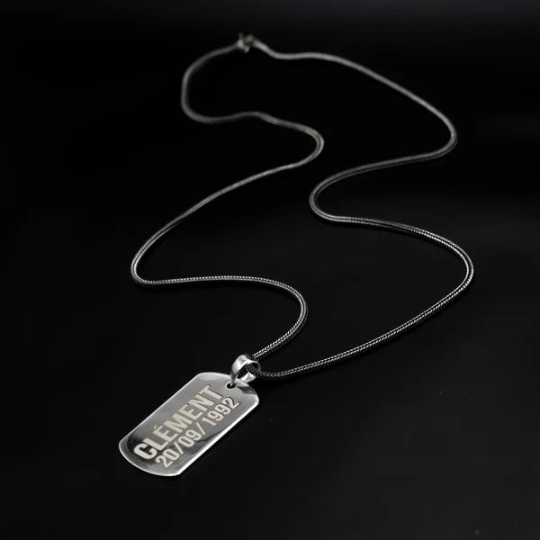Collier personnalisé en argent 925 avec nom (chaîne de 60 cm)