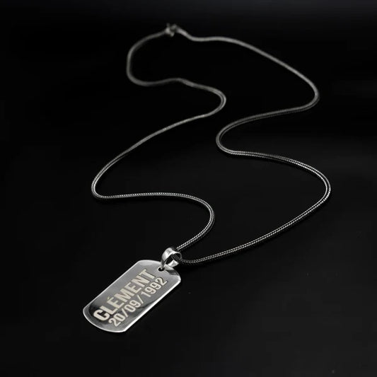 Collier personnalisé en argent 925 avec nom (chaîne de 60 cm)