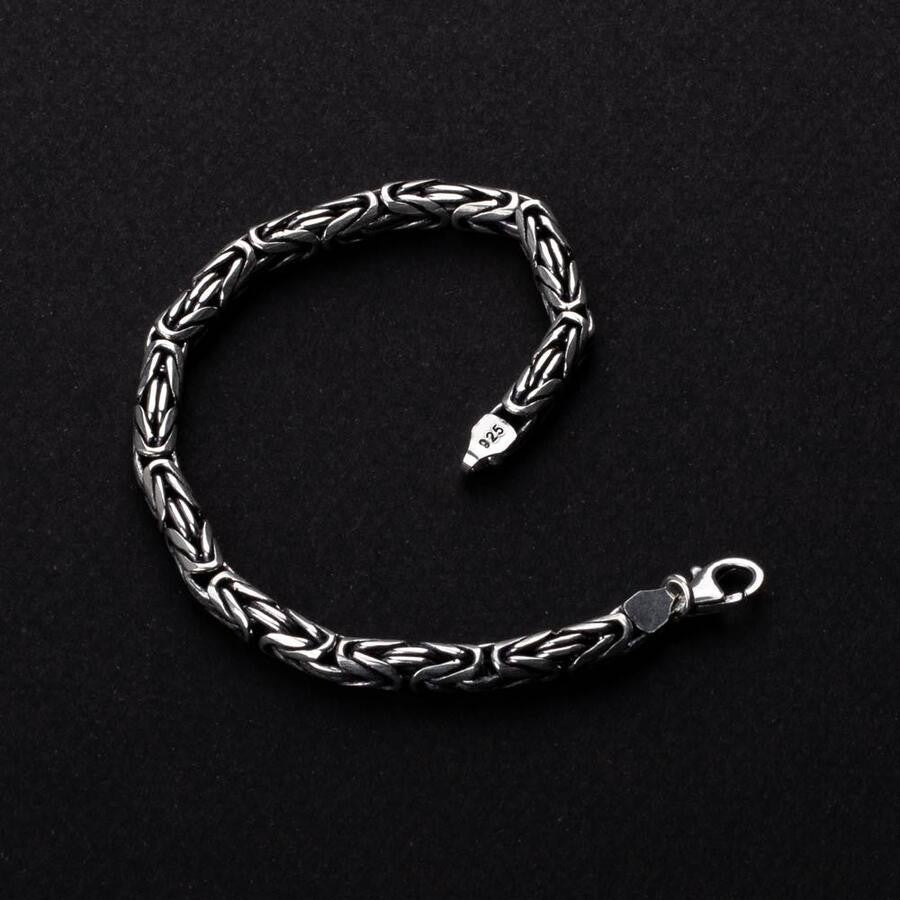 Bracelet à maillons royaux en argent sterling 925 (5 mm - 21 cm)