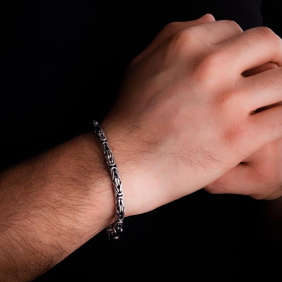 Bracelet à maillons royaux en argent sterling 925 (5 mm - 21 cm)
