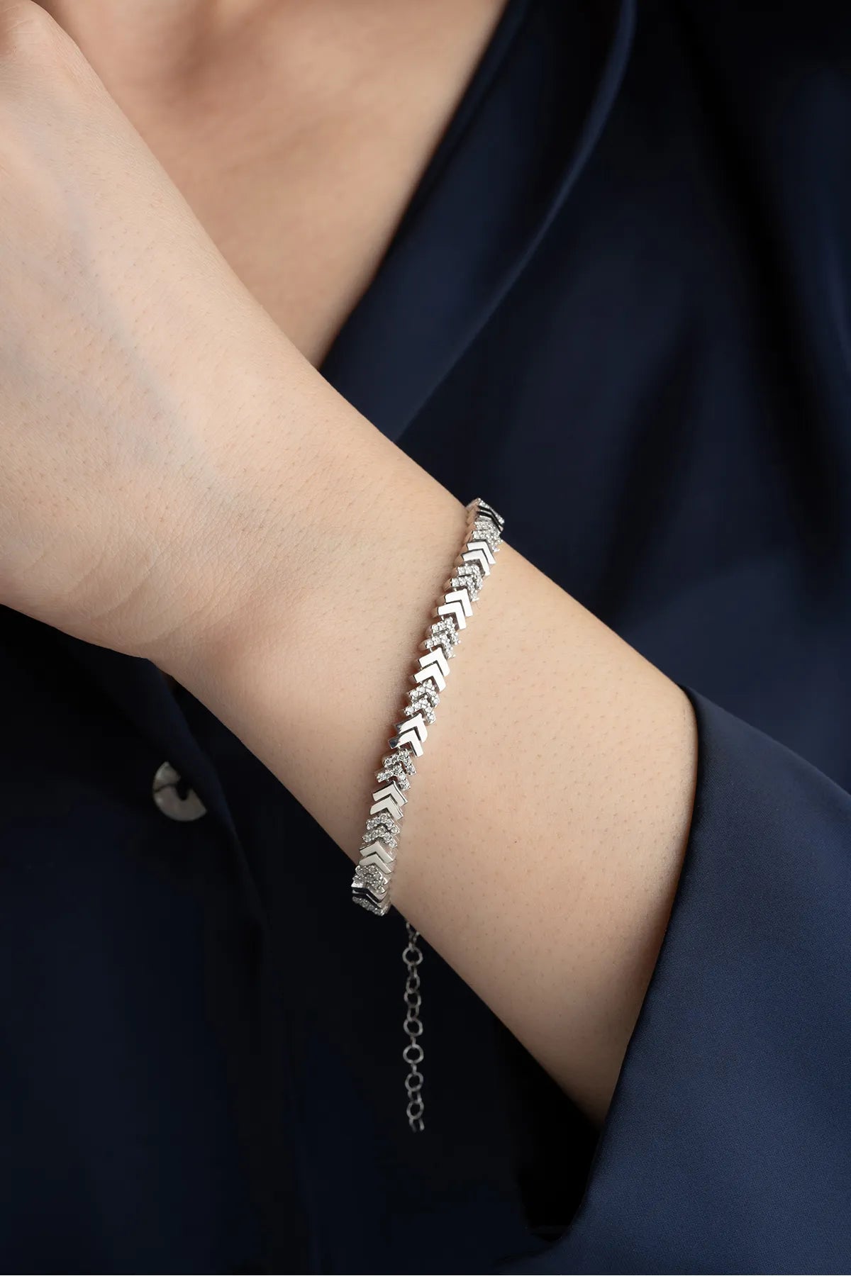 Bracelet Vibe - 925 Silver with Zirconia - par Lydian