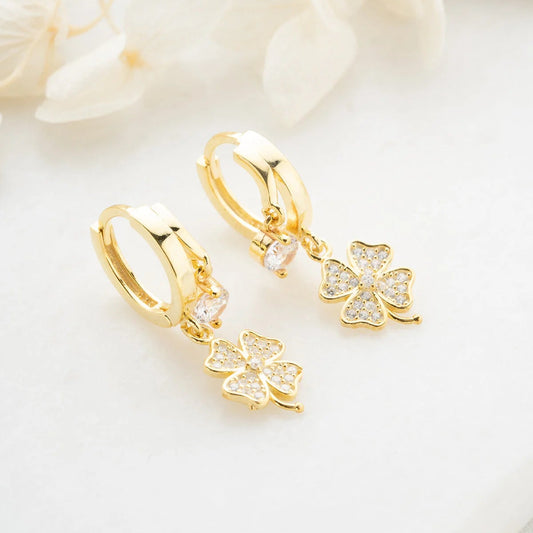 Boucles d’oreilles Trèfle à Quatre Feuilles – Argent 925