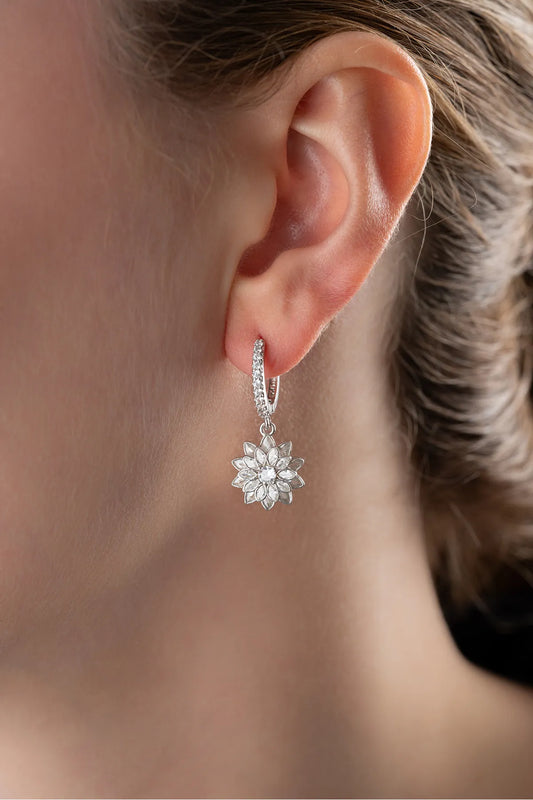 Boucles d'oreilles Lotus Elegance - 925 Silver & Zirconia