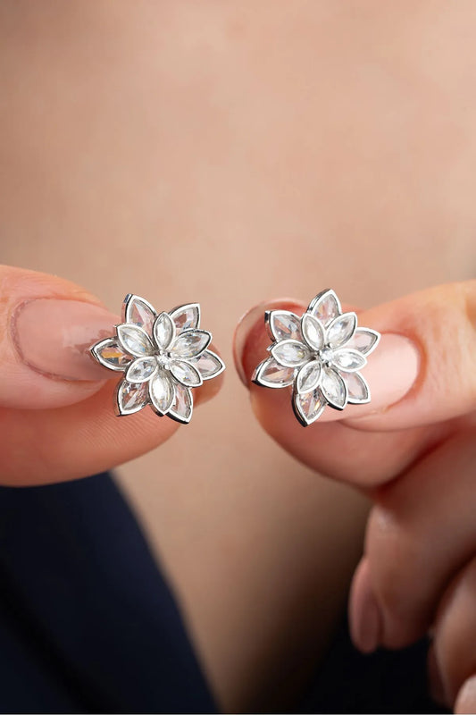 Boucles d'oreilles Lotus - 925 Silver & Zirconia
