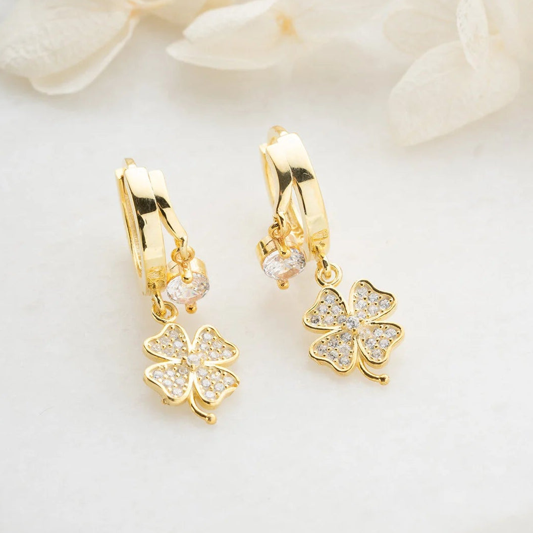 Boucles d’oreilles Trèfle à Quatre Feuilles – Argent 925