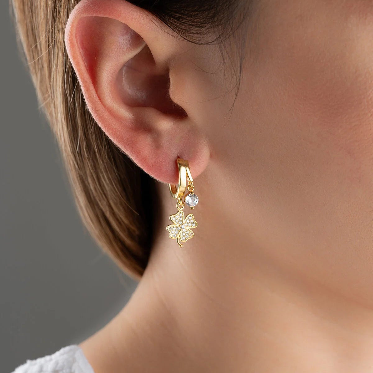 Boucles d’oreilles Trèfle à Quatre Feuilles – Argent 925