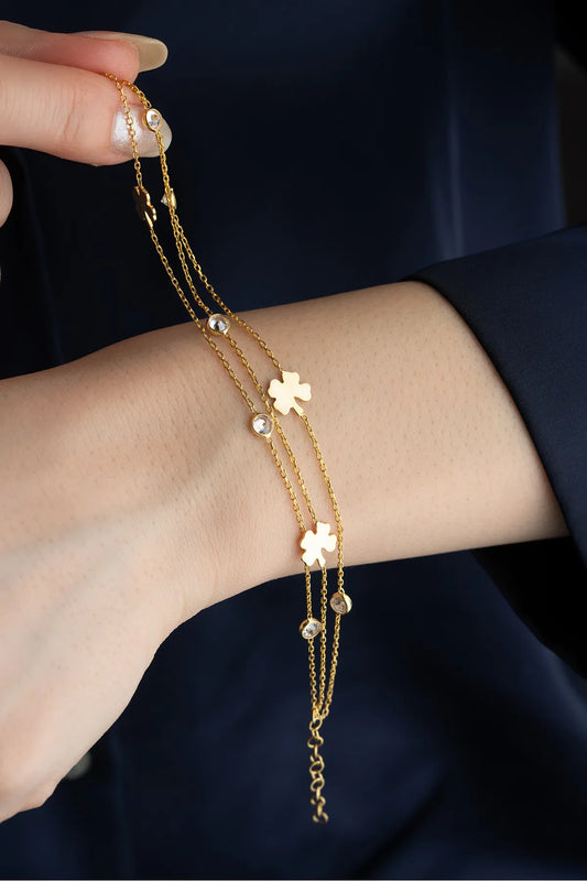 Bracelet de couches chanceux - 925 argent