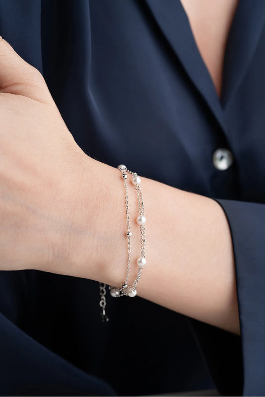Bracelet perlé de 925 argent sterling - par Lydian