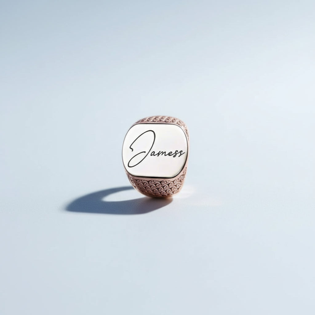 925 Anneau d'hommes en argent sterling avec son propre nom Gravure -1