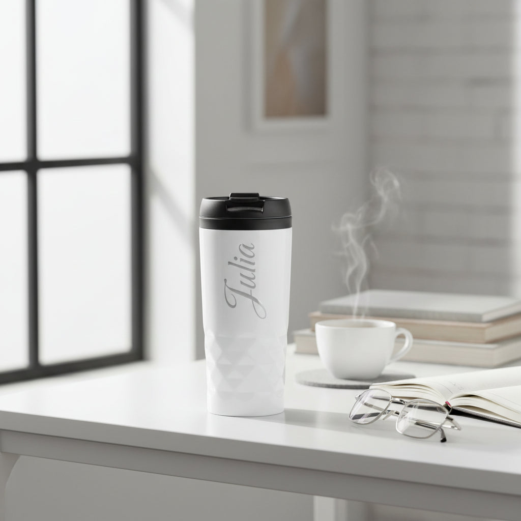 Tasse thermos graphique avec texte -4