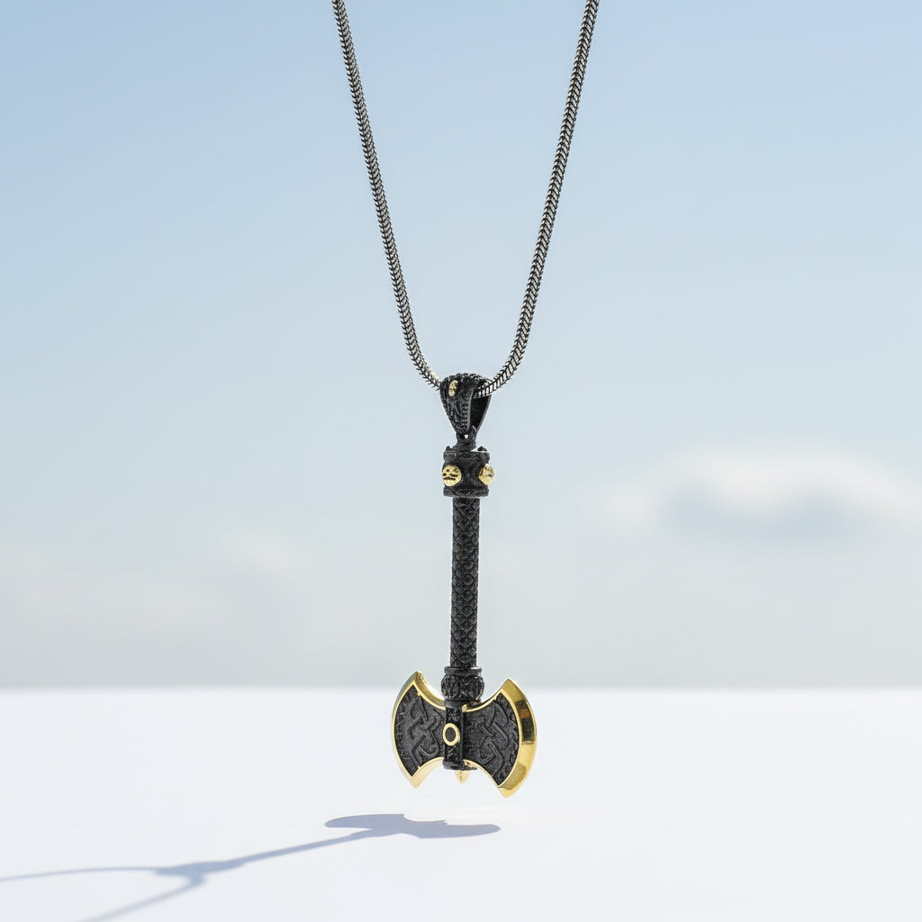 Par LYDIAN Collier en argent avec pendentif hache ARLNM008