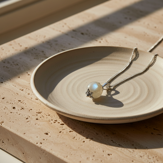 Pendentif pierre de lune avec chaîne