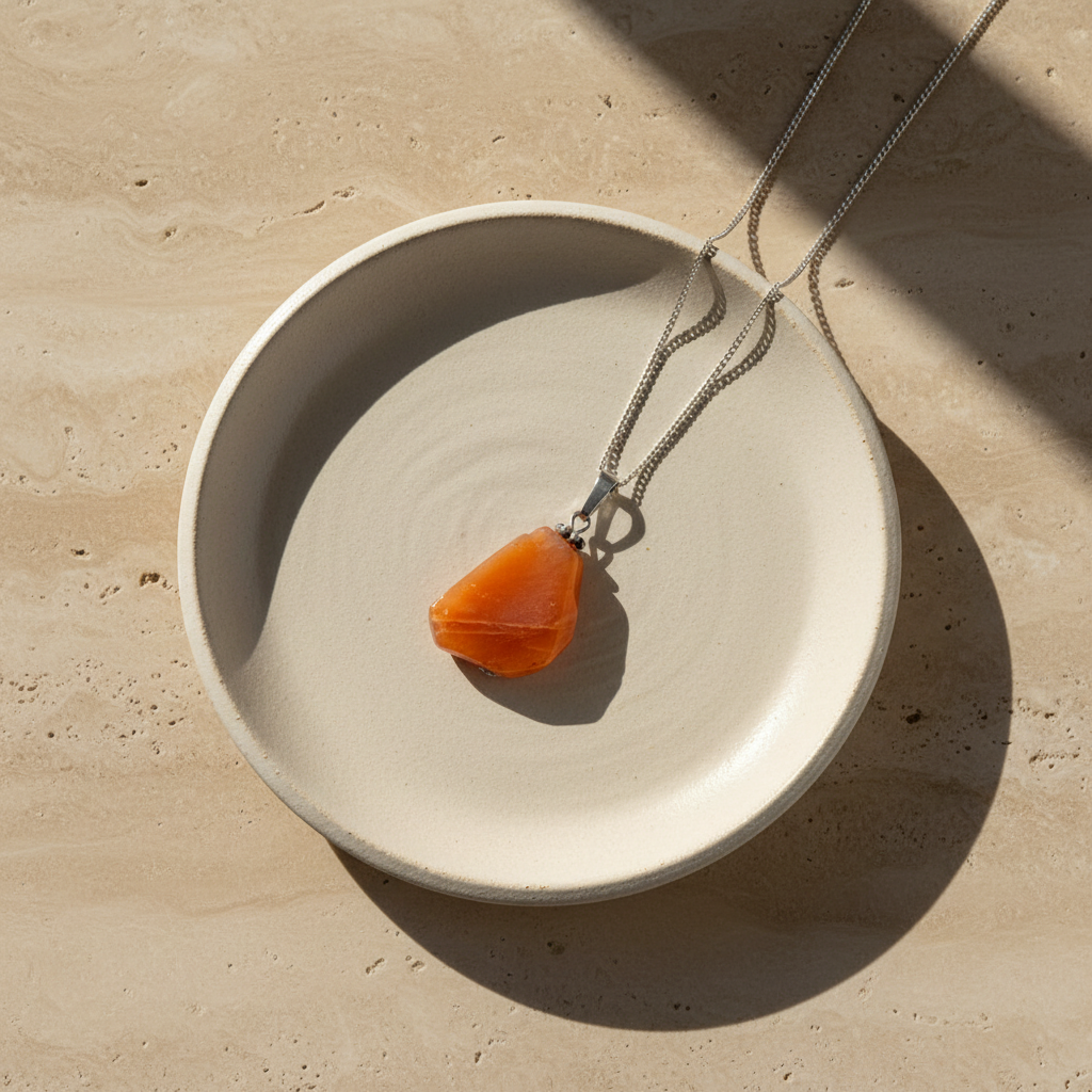 Pendentif pierre de lune avec chaîne