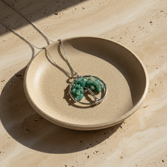 Pendentif amazonite avec chaîne