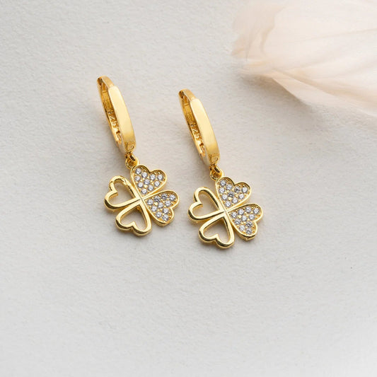 Klavertje Vier Oorbellen – 925 Sterling Zilver