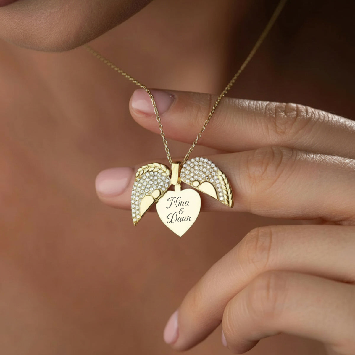 Collier d'amour personnel en forme de cœur