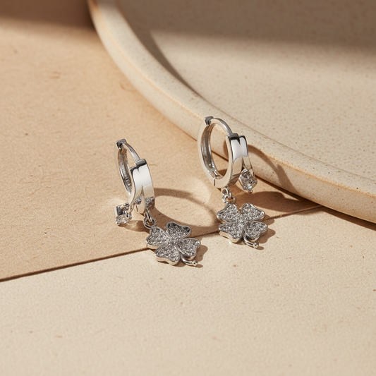 Boucles d’oreilles Trèfle à Quatre Feuilles – Argent 925