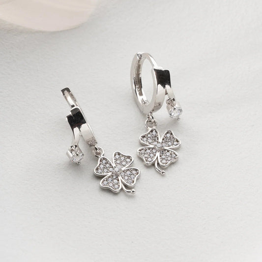 Boucles d’oreilles Trèfle à Quatre Feuilles – Argent 925