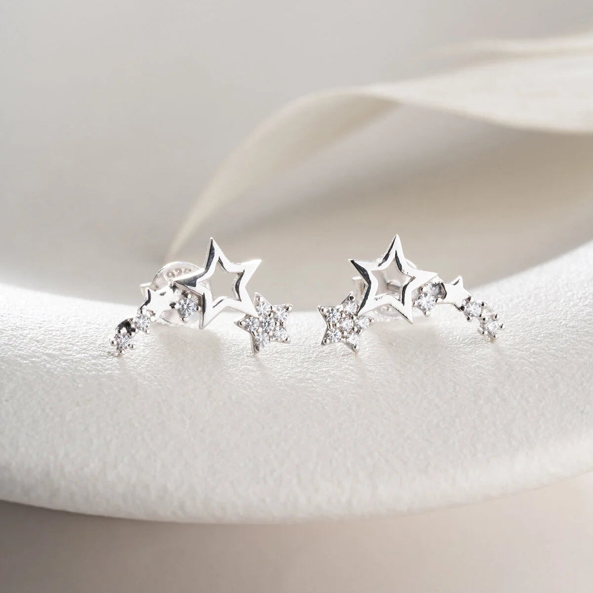 Boucles d'oreilles avec étoiles – Argent 925