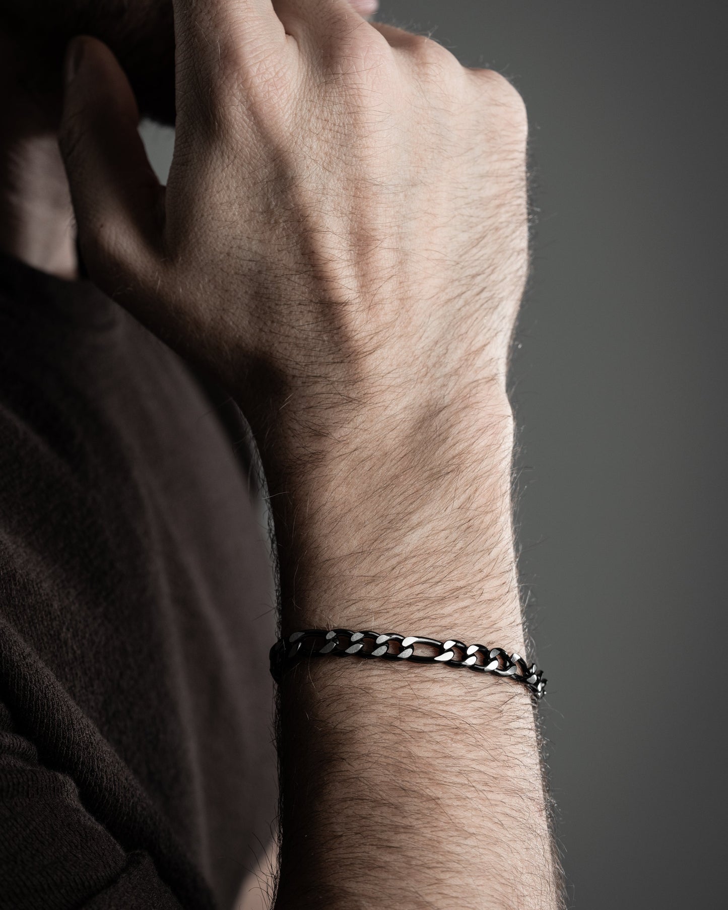 Zwarte Stalen Herenarmband -1