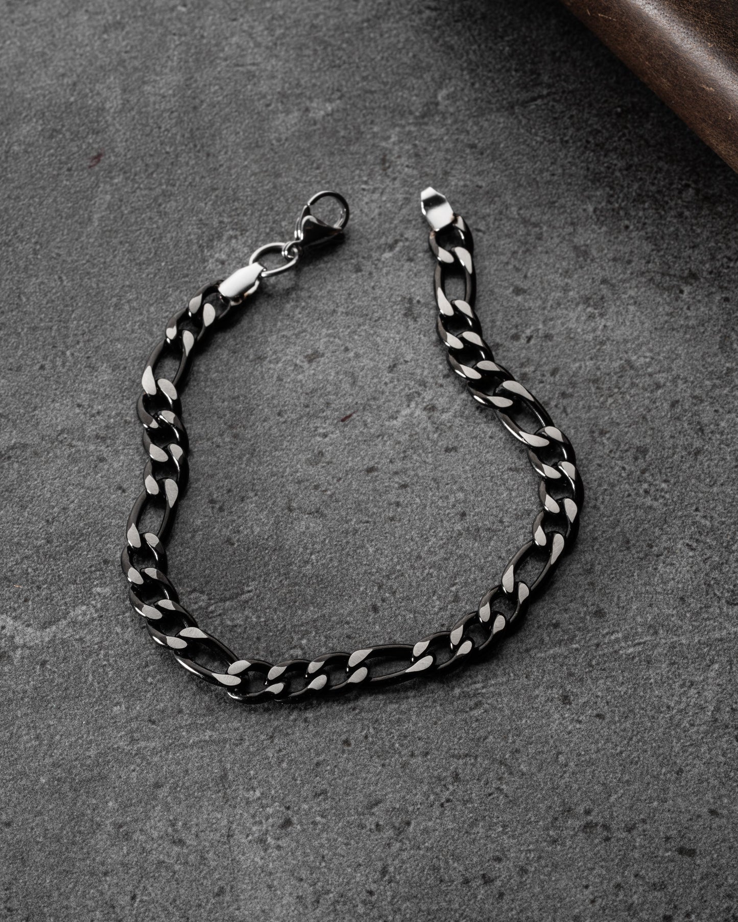 Zwarte Stalen Herenarmband -1