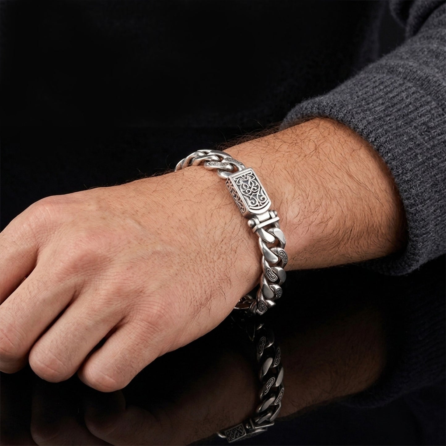 Imperial Curb Herenarmband | 925 Zilver