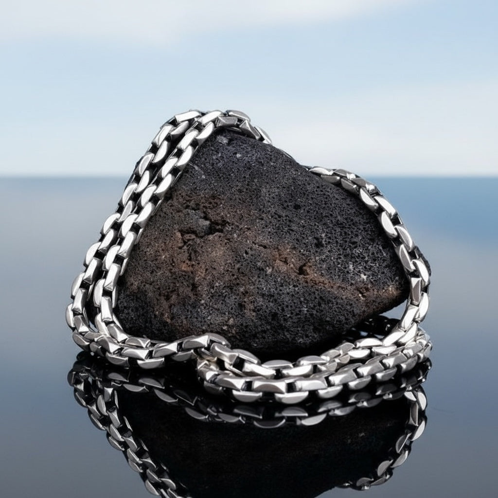 Chaîne corde pour homme en argent sterling 925 – 63 cm
