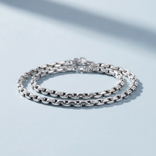 Chaîne corde pour homme en argent sterling 925 – 63 cm