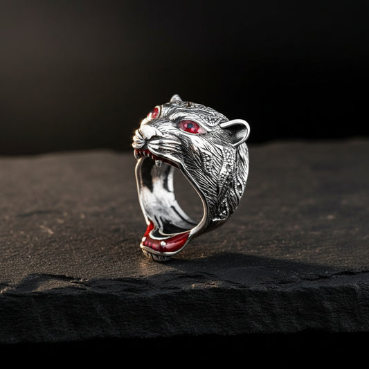 Tijger Zilveren Ring