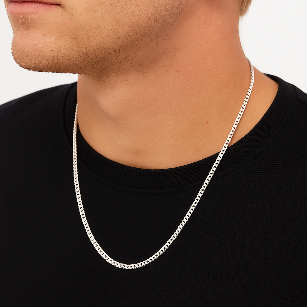 Collier homme gourmette argent 4 mm BLMN027