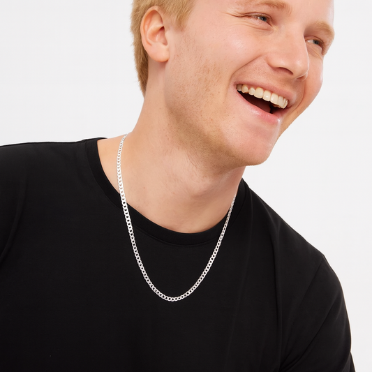 Collier homme gourmette argent 4 mm BLMN027