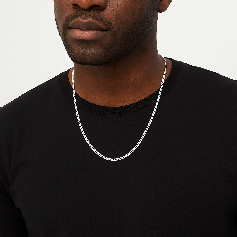 Collier homme gourmette argent 3 mm BLMN028