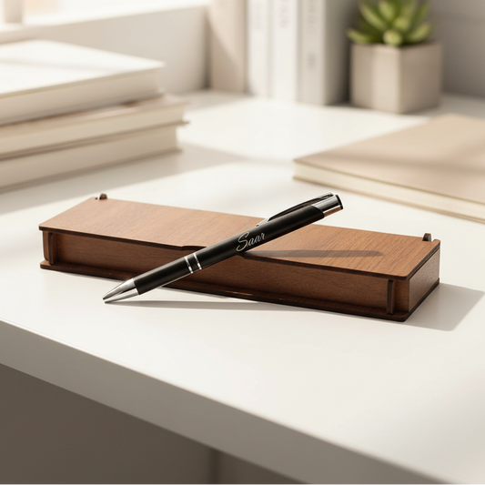 Ensemble de stylos personnalisés - Ensemble d'écriture avec boîte en bois gravée BLP014