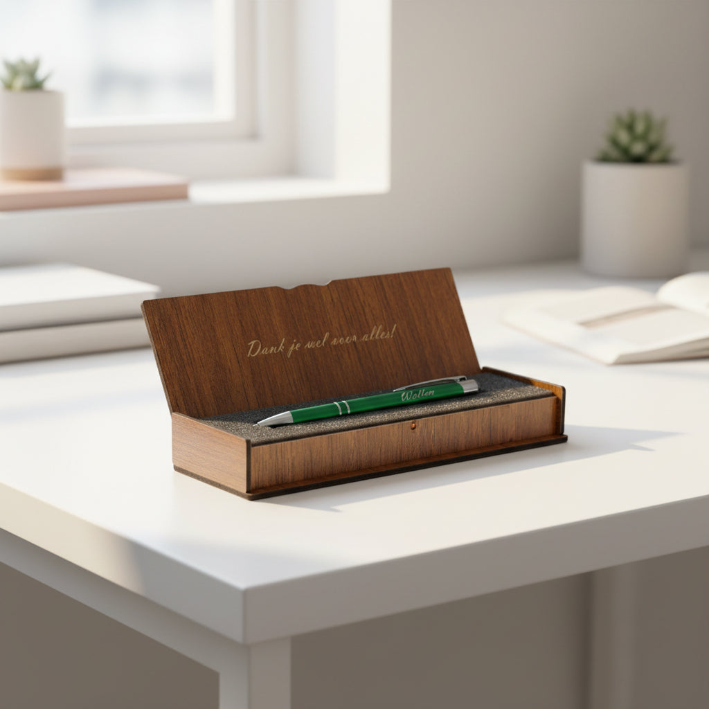 Stylo à bille personnalisé - Ensemble d'écriture avec boîte en bois gravée BLP2002GD