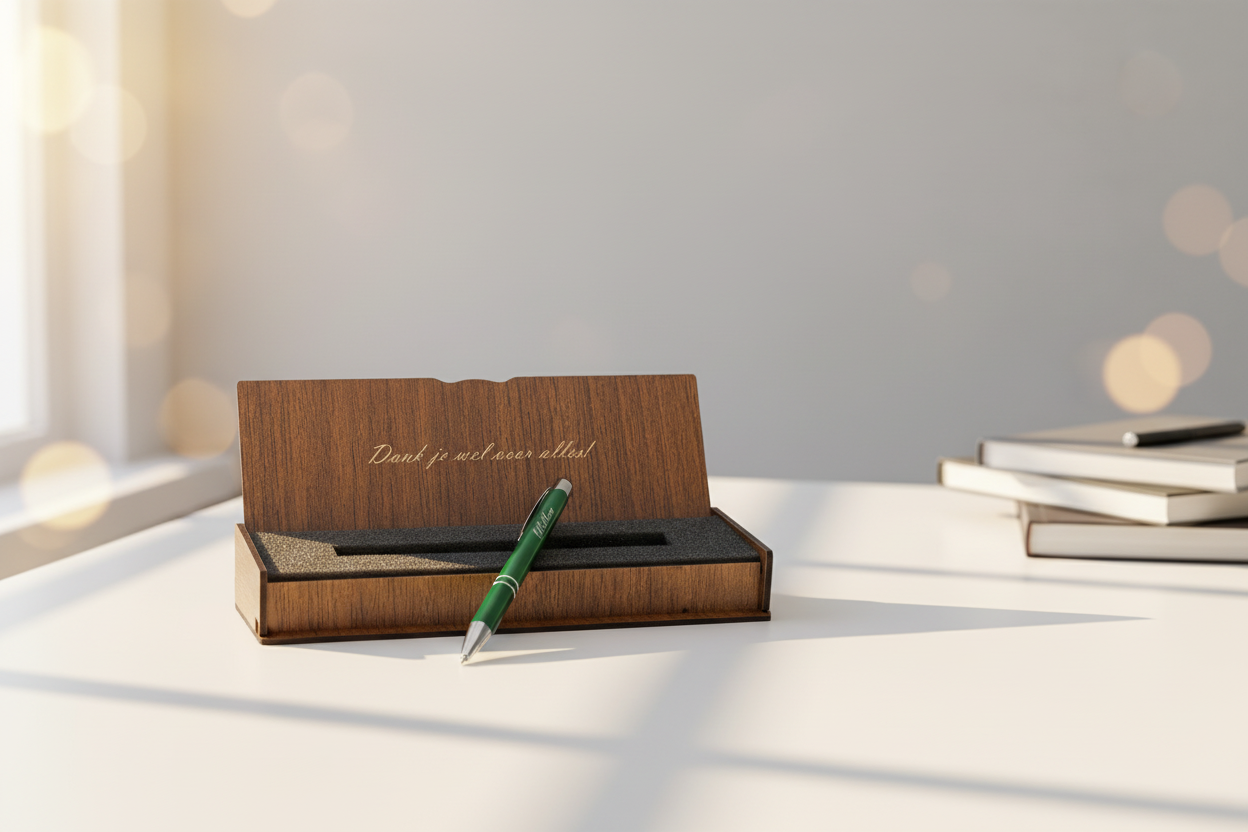 Stylo à bille personnalisé - Ensemble d'écriture avec boîte en bois gravée BLP2002GD