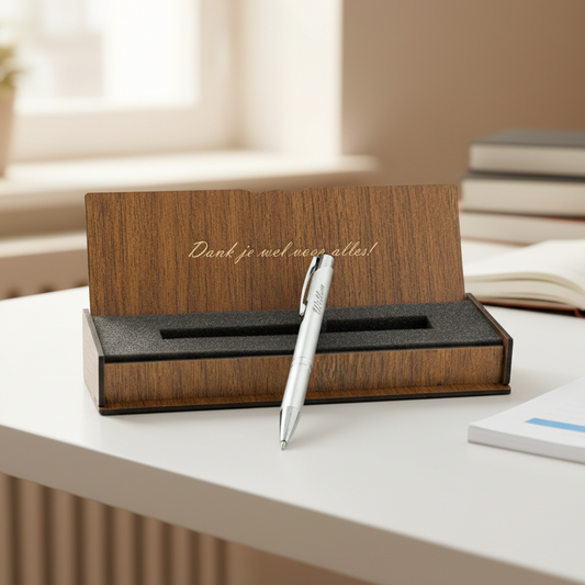 Stylo à bille personnalisé - Ensemble d'écriture avec boîte en bois gravée