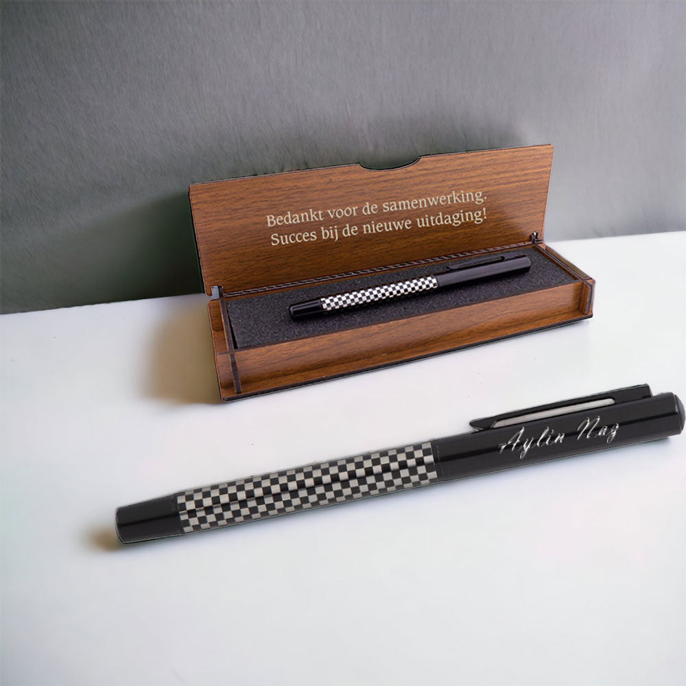 Ensemble de stylos personnalisés - ensemble d'écriture avec boîte en bois gravée BLP2157