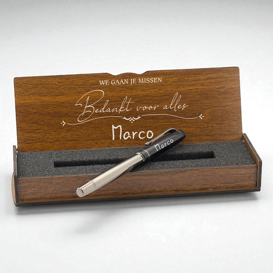 Ensemble de stylos personnalisés - Ensemble d'écriture avec boîte en bois gravée BLPI2021