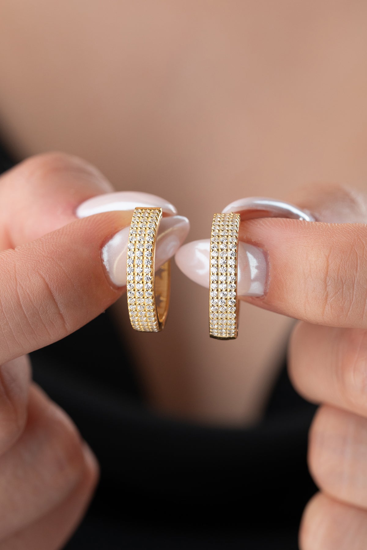 Sparklehoop 925 - boucles d'oreilles en zircone dorée