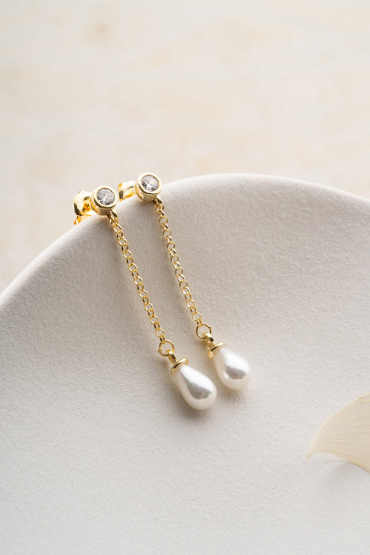 Gemme - boucle d'oreille en argent avec goutte
