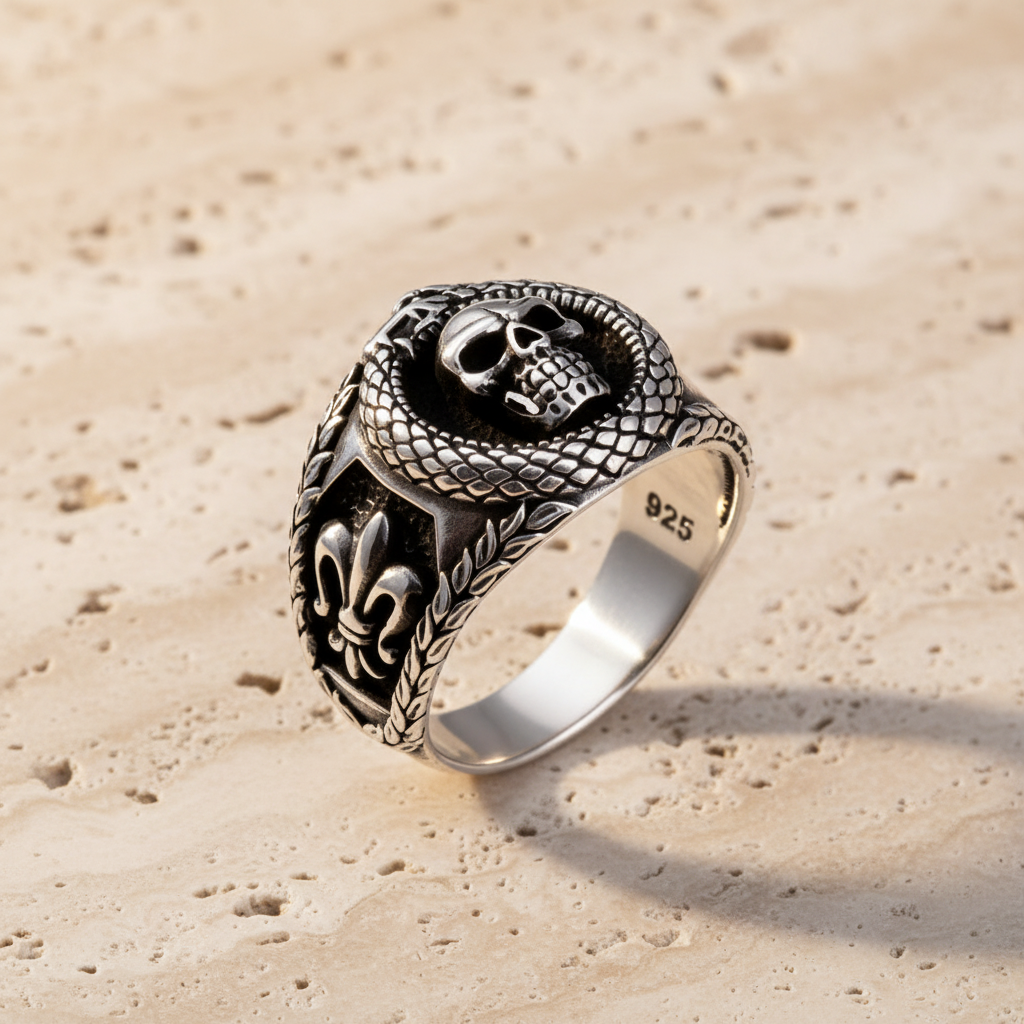 Bague pour homme avec tête de mort fantôme BLTH418
