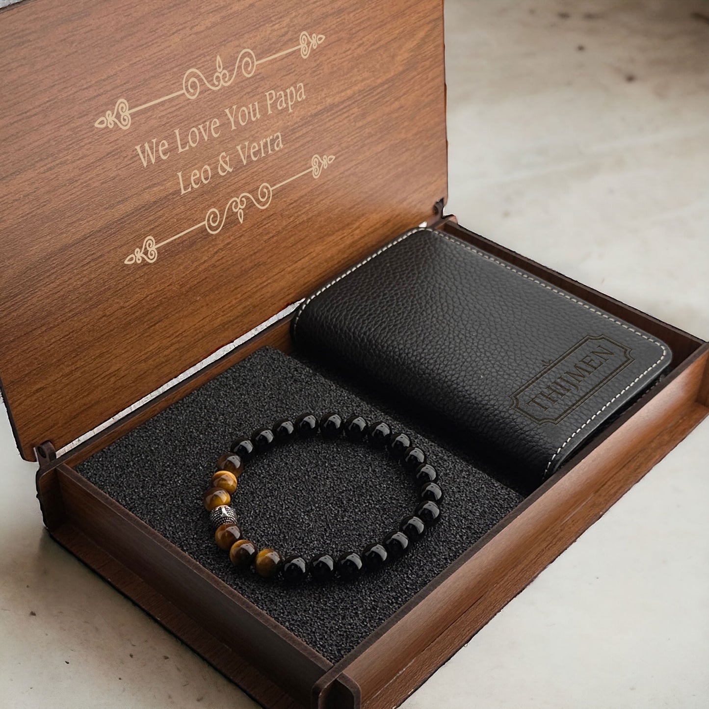 Gepersonaliseerde Geschenkset - Portemonnee - Armband- Gift Set