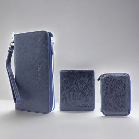 Navy Blue Luxury Wallet Set