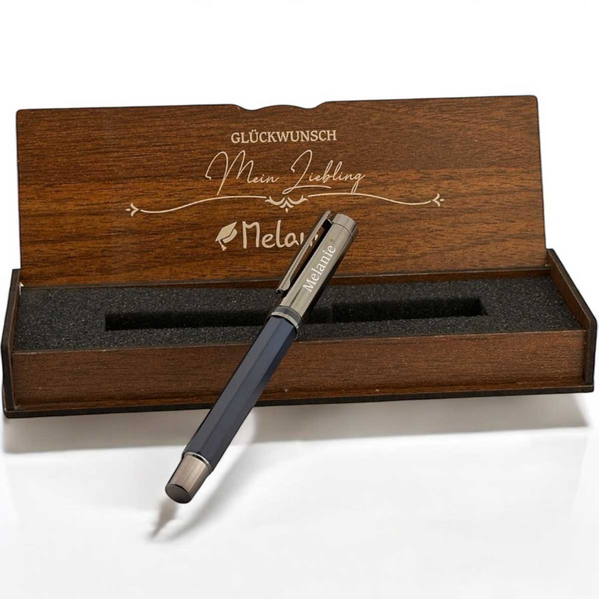 Ensemble de stylo de luxe personnalisé - Boîte en bois gravée - cadeau réussi