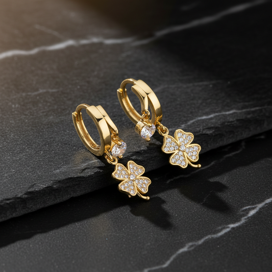 Boucles d’oreilles Trèfle à Quatre Feuilles – Argent 925