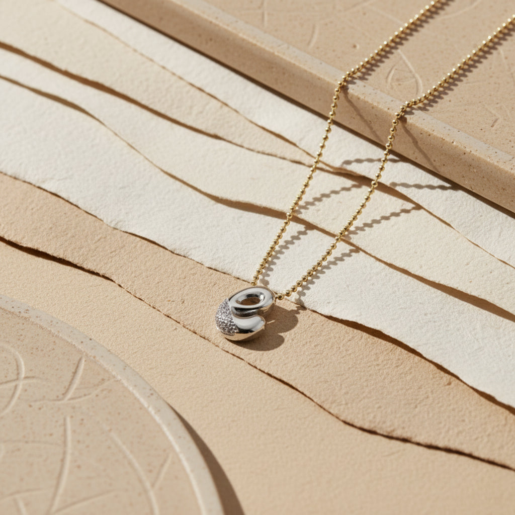 925 chaîne de lettres en argent sterling avec pierres