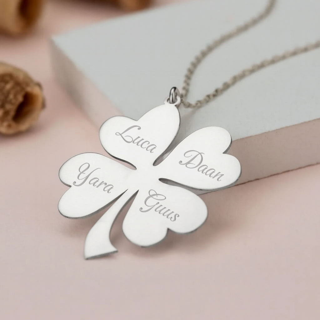 Trèfle personnalisé à quatre chaînes - 925 argent sterling