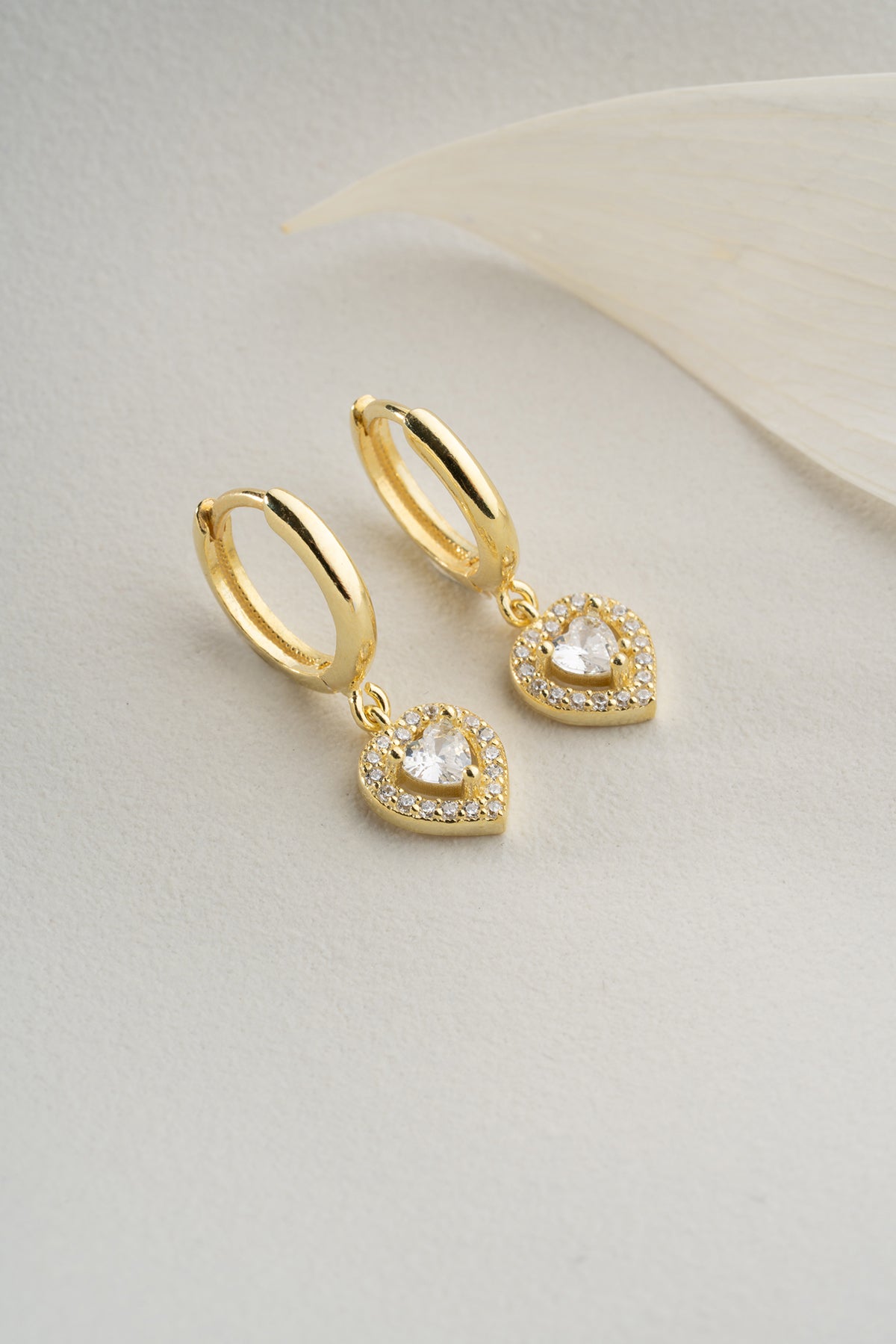Boucles d'oreilles de cœur - pendentif en forme de coeur en or ou en argent