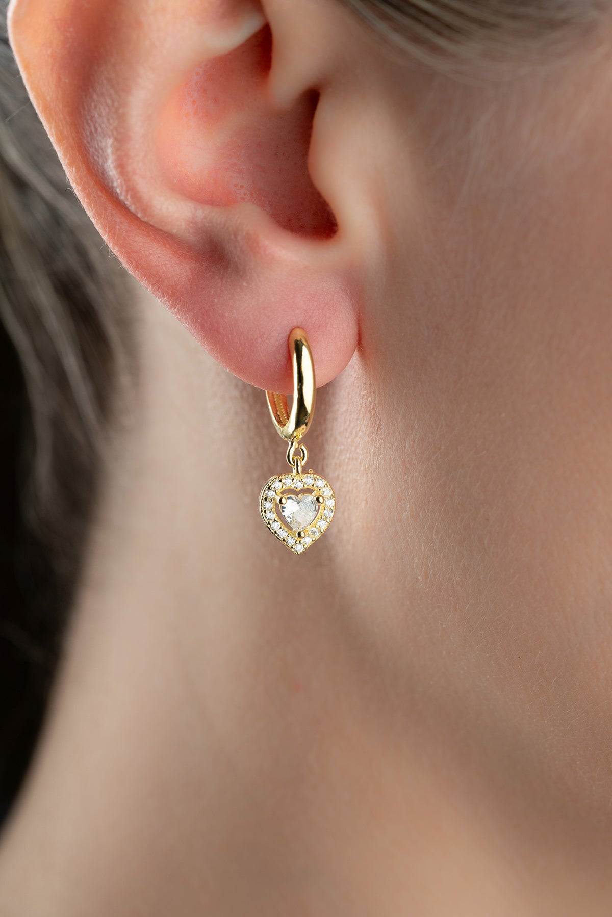 Boucles d'oreilles de cœur - pendentif en forme de coeur en or ou en argent